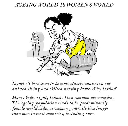 elder care illustrations-ageing world is a womens world-advantAGE Seniors
