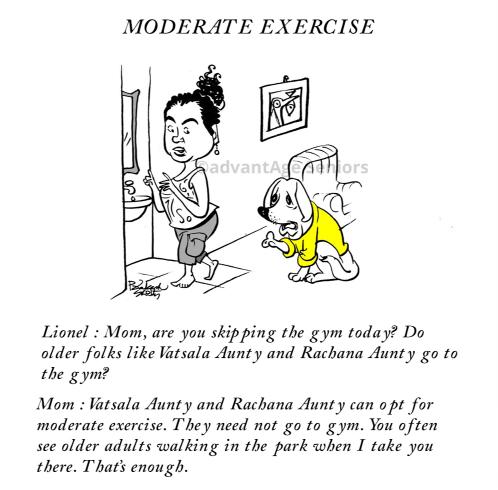 Elder_care_illustrartions_Moderate_Exercise_advantAGE_seniors