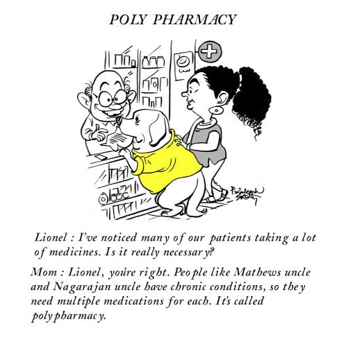 eldere care illustrations poly pharmacy advantage seniors